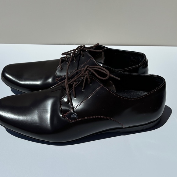 Versace dark brown  Leather Men's Made In Italy Size 10 shoes loafers - Picture 3 of 8